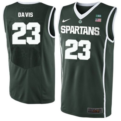 Men Deyonta Davis Michigan State Spartans #23 Nike NCAA Green Authentic College Stitched Basketball Jersey WG50G72YX